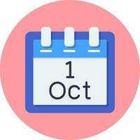 October 1 Vector Icon