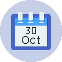 octubre 30 vector icono