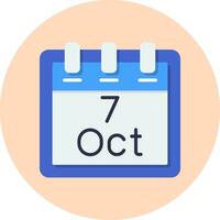 October 7 Vector Icon