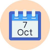 October 7 Vector Icon