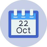 October 22 Vector Icon