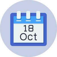 October 18 Vector Icon
