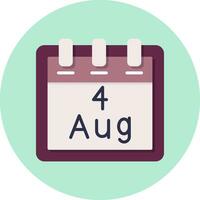 August 4 Vector Icon