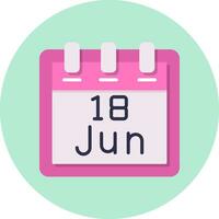 junio 18 vector icono