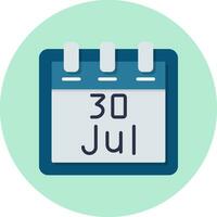 July 30 Vector Icon