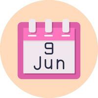 June 9 Vector Icon