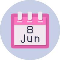 June 8 Vector Icon