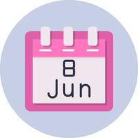 junio 8 vector icono