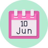 junio 10 vector icono