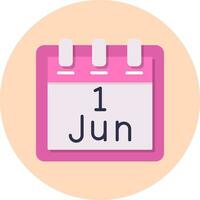 June 1 Vector Icon