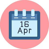 April 16 Vector Icon