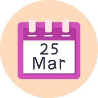 March 25 Vector Icon