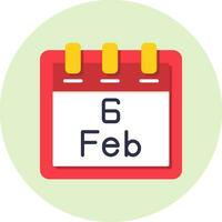 February 6 Vector Icon