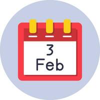 February 3 Vector Icon