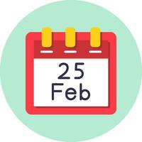 February 25 Vector Icon