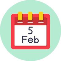 February 5 Vector Icon