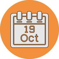 October 19 Vector Icon