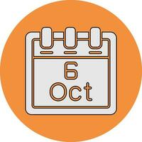 October 6 Vector Icon