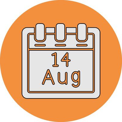 August 14 Vector Icon