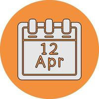 April 12 Vector Icon