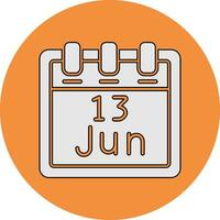 June 13 Vector Icon