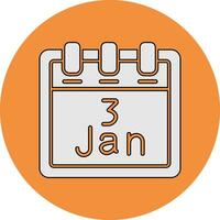 January 3 Vector Icon