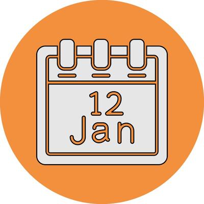 January 12 Vector Icon