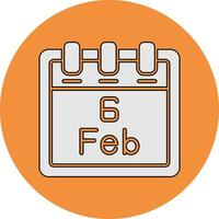 February 6 Vector Icon