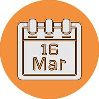 March 16 Vector Icon