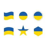 A collection of Ukrainian flag shape variations vector