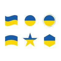 A collection of Ukrainian flag shape variations vector