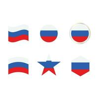 un colección de variaciones en el forma de el ruso bandera vector