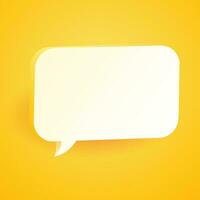 3d speech bubble icon. Chat Bubble, Speech Balloon on Yellow Background vector