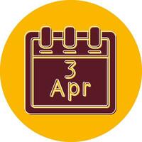 April 3 Vector Icon