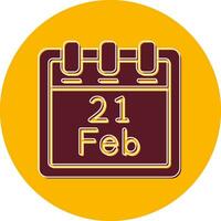 February 21 Vector Icon