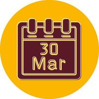 March 30 Vector Icon