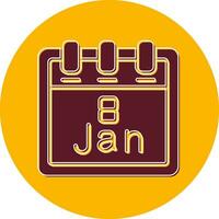 January 8 Vector Icon