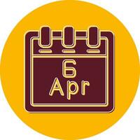 April 6 Vector Icon