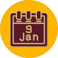 January 9 Vector Icon