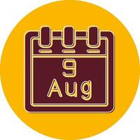 August 9 Vector Icon