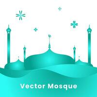 Mosque vector art with star and wave shapes