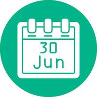 junio 30 vector icono