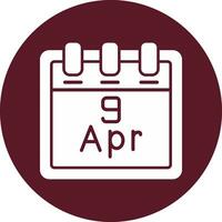 April 9 Vector Icon