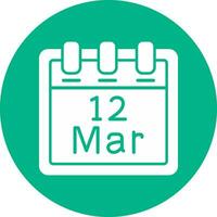 March 12 Vector Icon