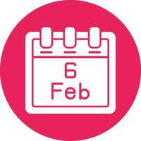 February 6 Vector Icon