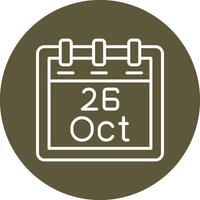 October 26 Vector Icon