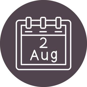 agosto 2 vector icono