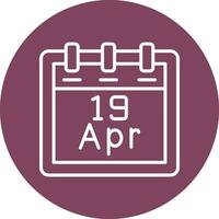 April 19 Vector Icon