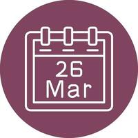 March 26 Vector Icon