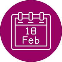 February 18 Vector Icon